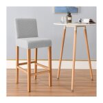 Housse pour tabouret de bar, jacquard, gris clair