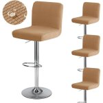 Housse de tabouret de bar marron clair 4 pi�ces avec dossier, 35 cm (p) x 35 cm (l) x 30 cm (h), housse ...