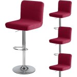 Housse de tabouret de bar rouge vin 4 pi�ces avec dossier 35 cm (p) x 35 cm (l) x 30 cm (h) housse de ...