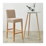 Housse pour tabouret de bar, velours, beige, cappuccino
