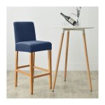 Housse pour tabouret de bar, velours, bleu marine