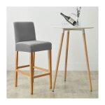 Housse pour tabouret de bar, velours, gris fonc�