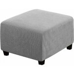 Housse de tabouret carr�e �lastique pour tabouret de rangement et repose - pieds (gris clair)