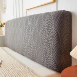 Housse de t�te de lit (180 cm, gris fonc�), extensible, lavable, pour lit double, en velours quatre saisons, ...