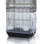 Housse universelle pour cage � oiseaux avec filet anti - graines - jupe de cage pour perroquet - blanche ...