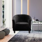 Housse velours multi�lastique fauteuil cabriolet tullsta mod�le stark couleur: noir (housse de chaise ...