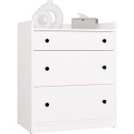 Houston - commode - armoire 3 tiroirs pour salon, entr�e ou chambre d?enfant, blanche