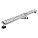 Hoxy caniveau douche � l?italienne motif en pointill� l. 120 cm avec siphon anti - odeurs + filtre