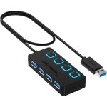 Hub usb 3. 2, data hub usb 4 ports, adaptateur usb haute vitesse, usb multiport avec des commutateurs ...