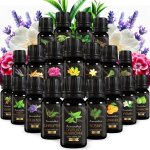 Huile essentielle pure 100 % naturelle pour aromath�rapie, coffret de 20 flacons de 10 ml.