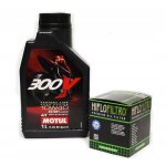 Huile motul 300v 10w40 1l + filtre � huile hiflo hf141 yzf 250 45 wrf yfz atv