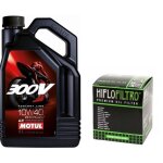 Huile d'origine motul 300v 10w40 4l 4t + filtre hiflo hf204 kawasaki honda yamaha