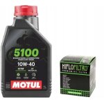 Huile motul 5100 10w40 1l + filtre � huile hiflo hf204 4t honda kawasaki yamaha