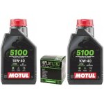 Huile motul 5100 10w40 2l + filtre � huile hiflo hf140 4t ma2 yfz 450 yzf 250
