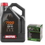 Huile motul 7100 10w40 4l + filtre � huile hiflo hf204 4t yamaha honda kawasaki