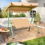 Hulaop - balancelle 3 places de jardin avec coussin rembourré et auvent pare - soleil en acier et polyester ... Hulaop - balancelle 3 places de jardin avec coussin rembourré et auvent pare - soleil en acier et polyester ...