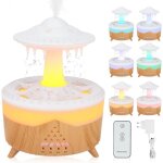 Humidificateur d'air avec lampe pluie, avec t�l�commande, led 7 couleurs, minuterie 2h 4h 8h, arr�t automatiqu ...