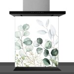 Hxadeco - fond de hotte dcorative, eucalytus vert 60x70 fond de hotte