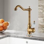 Ibuyke - modern family kitchen and bathroom faucet antique copper faucet lever mixer tap basin faucets ...