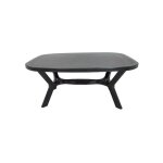 [jamais utilise] table de jardin idea antibe tulip 165x95cm plastique anthracite bords arrondis