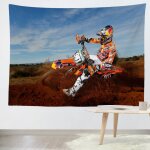 Tenture murale motocross impression numérique polyester 200x150cm diy personnalisable Tenture murale motocross impression numérique polyester 200x150cm diy personnalisable