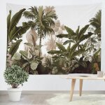 Tenture murale plantes tropicales feuilles 150x200cm diy personnalisable