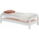 Lot de 2 lits superposables 90x190 cm rino en pin massif lasur blanc