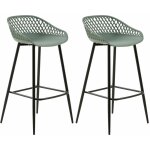Idimex - lot de 2 tabourets de bar irek, en plastique vert de gris Idimex - lot de 2 tabourets de bar irek, en plastique vert de gris