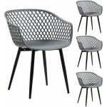 Idimex - lot de 4 chaises madeira style scandinave - gris anthracite