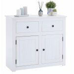 Idimex - buffet salle  manger paulo l 93 cm en bois massif - blanc