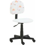 Idimex - chaise de bureau pour enfant alpaca pivotante, en synthtique blanc, motif lama