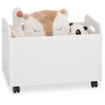 Idimex - coffre à jouets benjamin sur roulettes, en pin massif - blanc Idimex - coffre à jouets benjamin sur roulettes, en pin massif - blanc