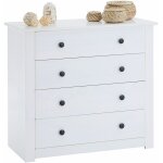 Commode chambre paulo l 73 cm en bois massif - blanc Commode chambre paulo l 73 cm en bois massif - blanc