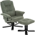 Idimex - fauteuil de relaxation avec repose - pieds charly, en tissu vert / noir