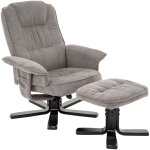Idimex - fauteuil de relaxation avec repose - pieds charly, en tissu gris / noir
