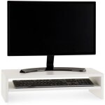 Idimex - réhausseur d'écran bureau connect avec 1 étagère, en bois - blanc Idimex - réhausseur d'écran bureau connect avec 1 étagère, en bois - blanc