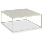 Idimex - table basse carre hilar, cadre et plateau en mtal - beige