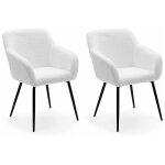 Idmarket - lot de 2 chaises de salle � manger, fauteuils de table shelia en tissu bouclette
