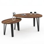 Idmarket - lot de 2 tables basses gigognes austria bois pied �pingle noir