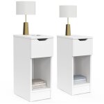 Lot de 2 tables de chevet anouk 1 tiroir avec niche blanc Lot de 2 tables de chevet anouk 1 tiroir avec niche blanc