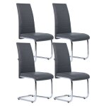 Idmarket - lot de 4 chaises mia grises pour salle  manger