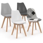Idmarket - lot de 4 chaises scandinaves sara gris fonc�, blanc, noir et patchworks noirs, gris et blancs ...