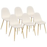 Idmarket - lot de 6 chaises dari en tissu bouclette pour salle  manger