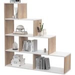 Idmarket - bibliothque escalier lina bois faon htre et blanc