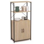 Idmarket - buffet haut 2 portes h. 125 cm detroit avec tagres design industriel
