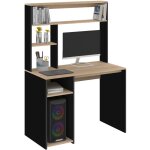 Idmarket - bureau avec tagres de rangement dan noir et faon htre