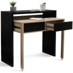 Idmarket - bureau extensible max noir et faon htre
