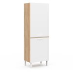 Idmarket - colonne de cuisine 60 cm cina 2 portes fa�on h�tre et blanc