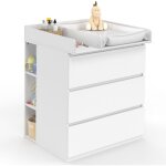 Idmarket - commode  langer volutive ambre blanc 3 tiroirs table  langer et 2 tagres amovibles