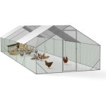 Idmarket - enclos poulailler 30m parc grillag 10 x 3 m acier galvanis